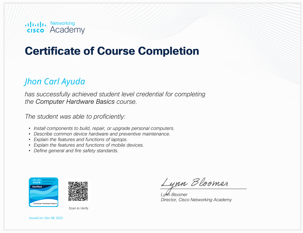 Certificate 1